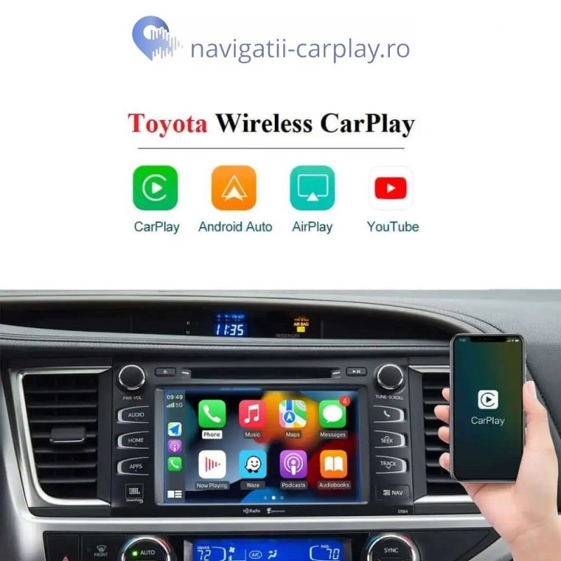 Apple Carplay si Android Auto Wireless pentru Toyota