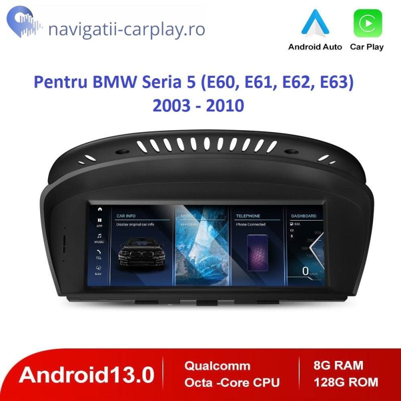 Navigatie Android 8GB BMW E60 E90 CCC CIC Wireless Carplay AndroidAuto