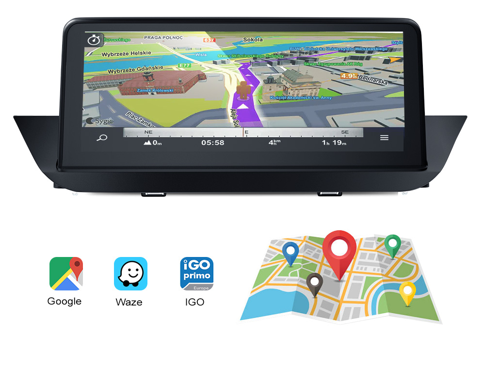 Navigație dedicată Android BMW X1 E84 waze si google maps