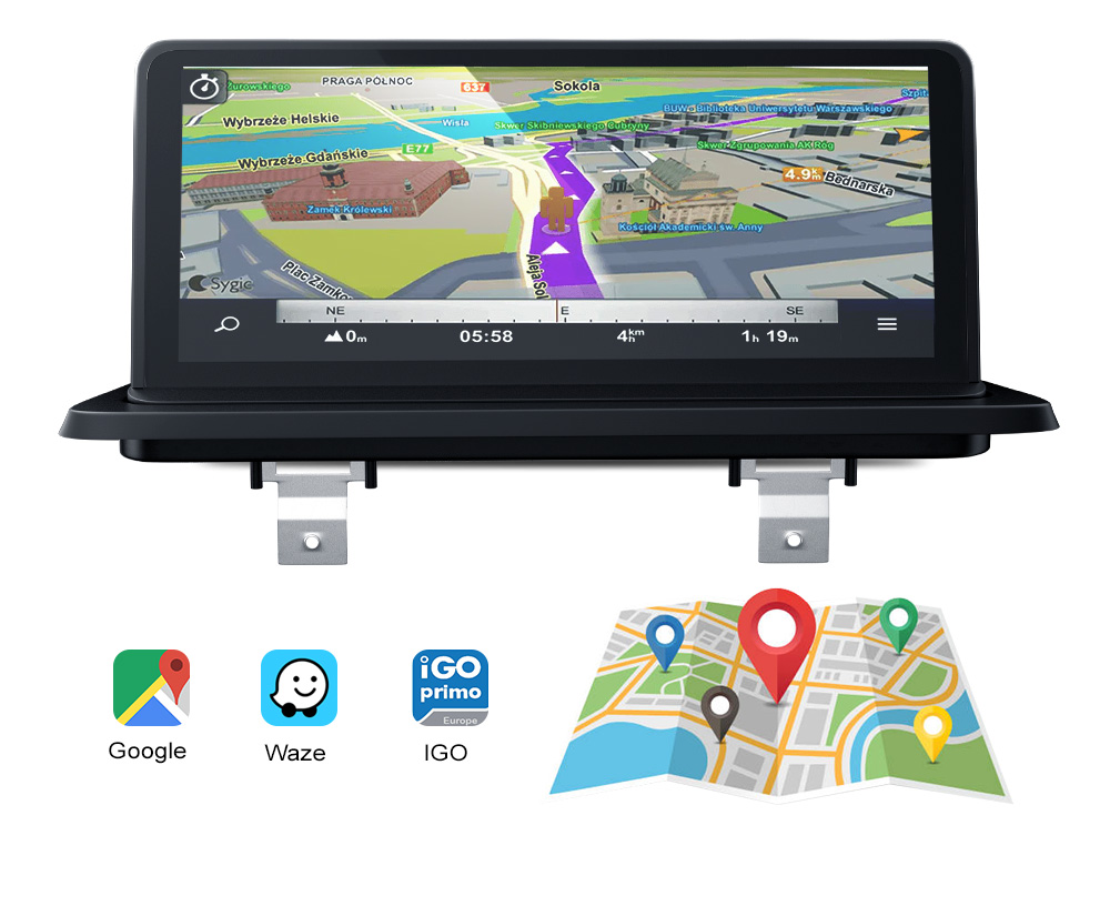 Navigație dedicată Android BMW X3 E81, E82, E87, E88 Aplicatii waze