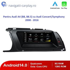 Navigație dedicată Android pentru Audi A4 A5 Q5 B8 B8.5 Audi Concert Symphony