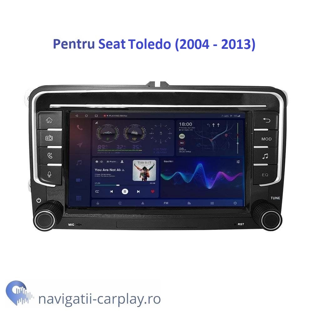 Display Navigație dedicată Android Seat Toledo 7Inch 6GB RAM