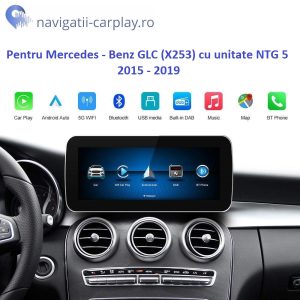 Ecran dedicat cu Apple CarPlay și Android Auto Wireless pentru Mercedes-Benz GLC X253 cu unitate NTG 5