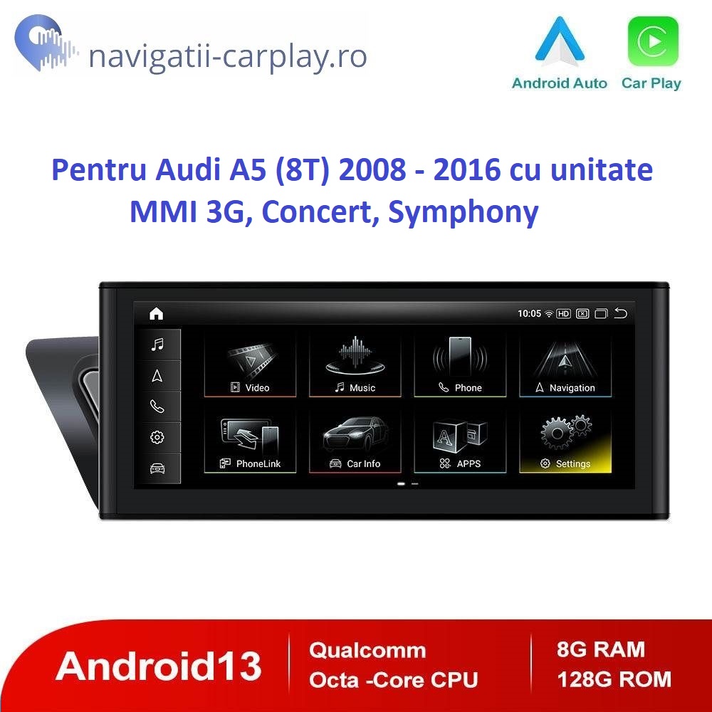 Navigație dedicată Android Audi A5 8T