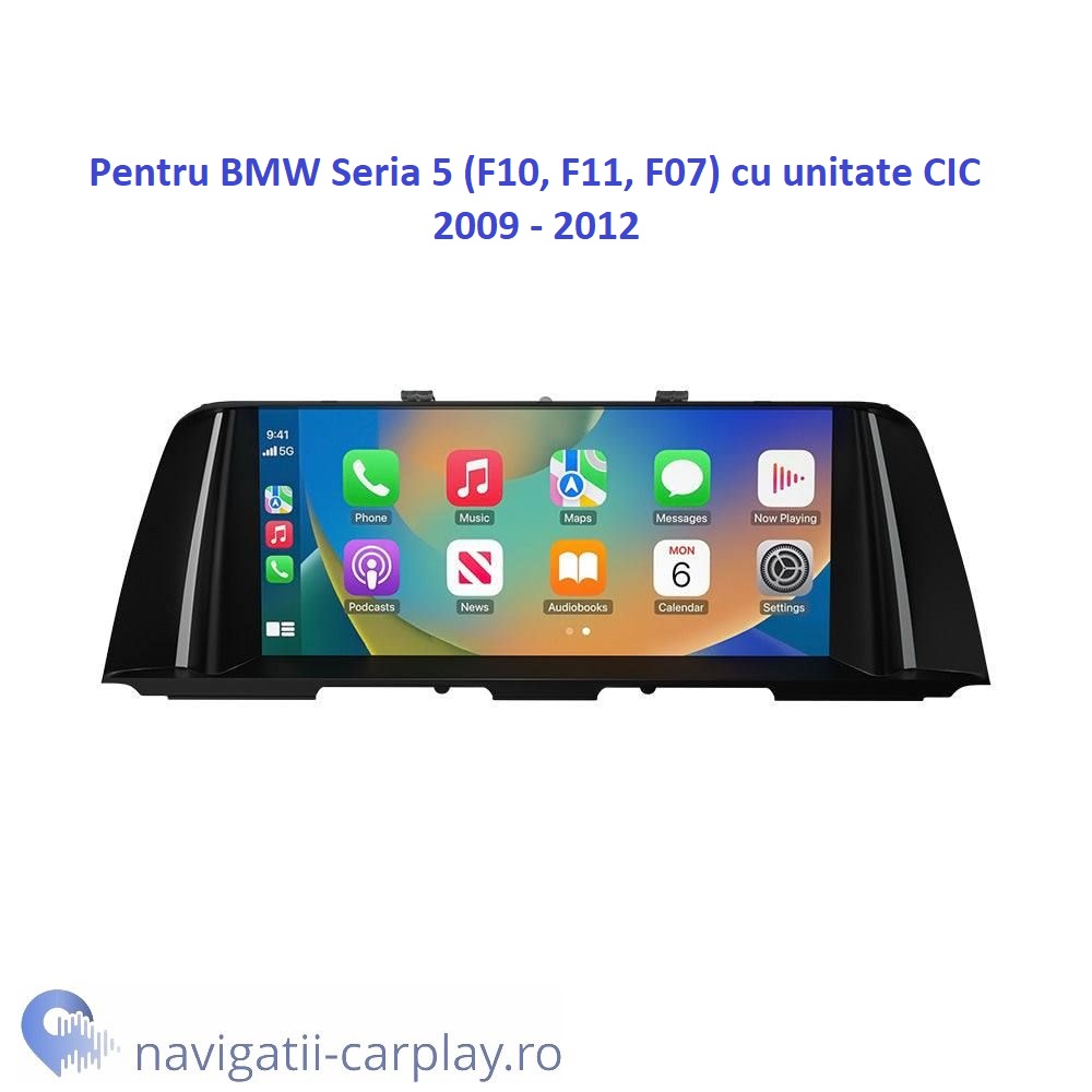 Ecran Embedded dedicat cu Apple CarPlay și Android Auto Wireless pentru BMW cu unitate CIC F10 F11