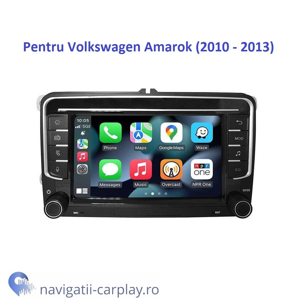 Ecran dedicat 7inch cu Apple CarPlay și Android Auto Wireless pentru Volkswagen Amarok 2010 - 2013