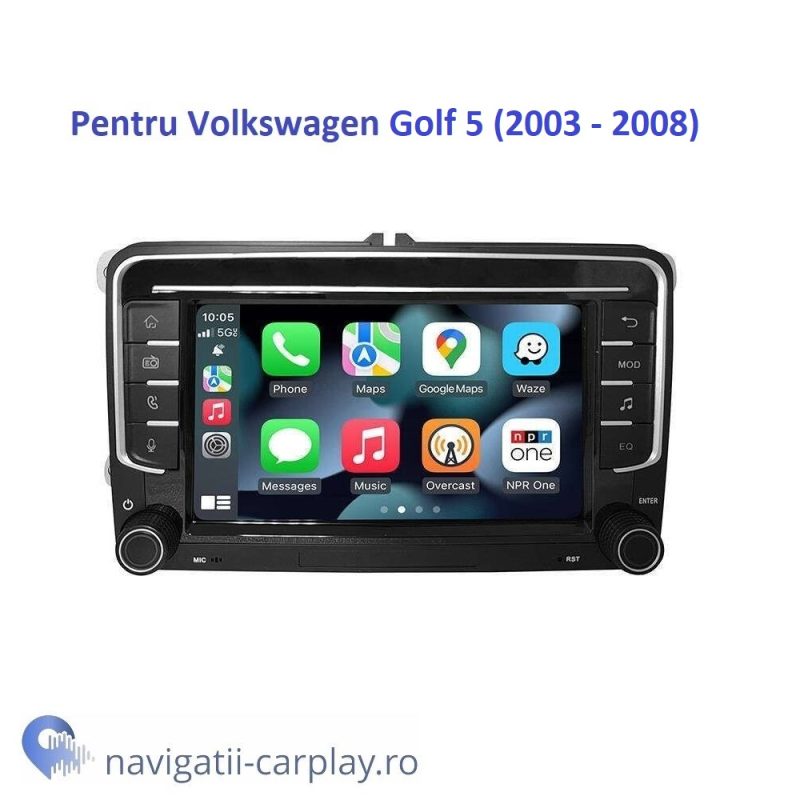 Ecran dedicat 7inch cu Apple CarPlay și Android Auto Wireless pentru Volkswagen Golf 5