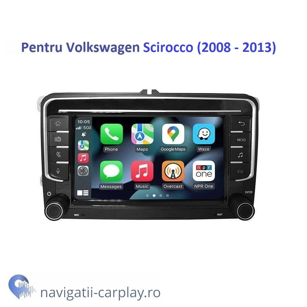 Ecran dedicat 7inch cu Apple CarPlay și Android Auto Wireless pentru Volkswagen Scirocco