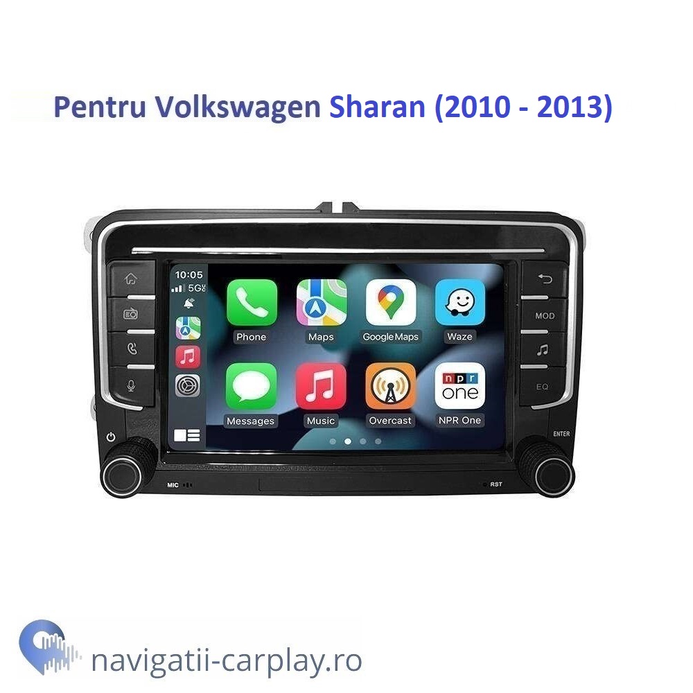Ecran dedicat 7inch cu Apple CarPlay și Android Auto Wireless pentru Volkswagen Sharan