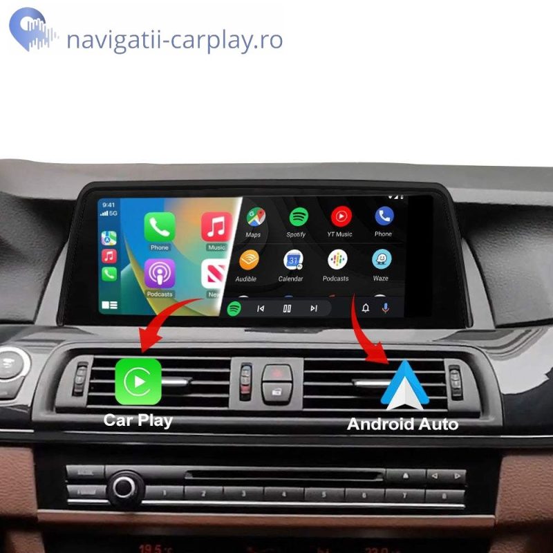 Ecran dedicat cu Apple CarPlay și Android Auto Wireless pentru BMW F07 F10 F11 cu unitate CIC si NBT