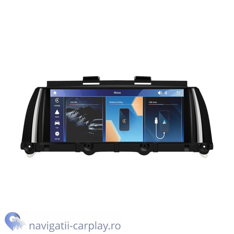 Ecran dedicat cu Apple CarPlay și Android Auto Wireless pentru BMW F10 F11 F07 unitate CIC si NBT