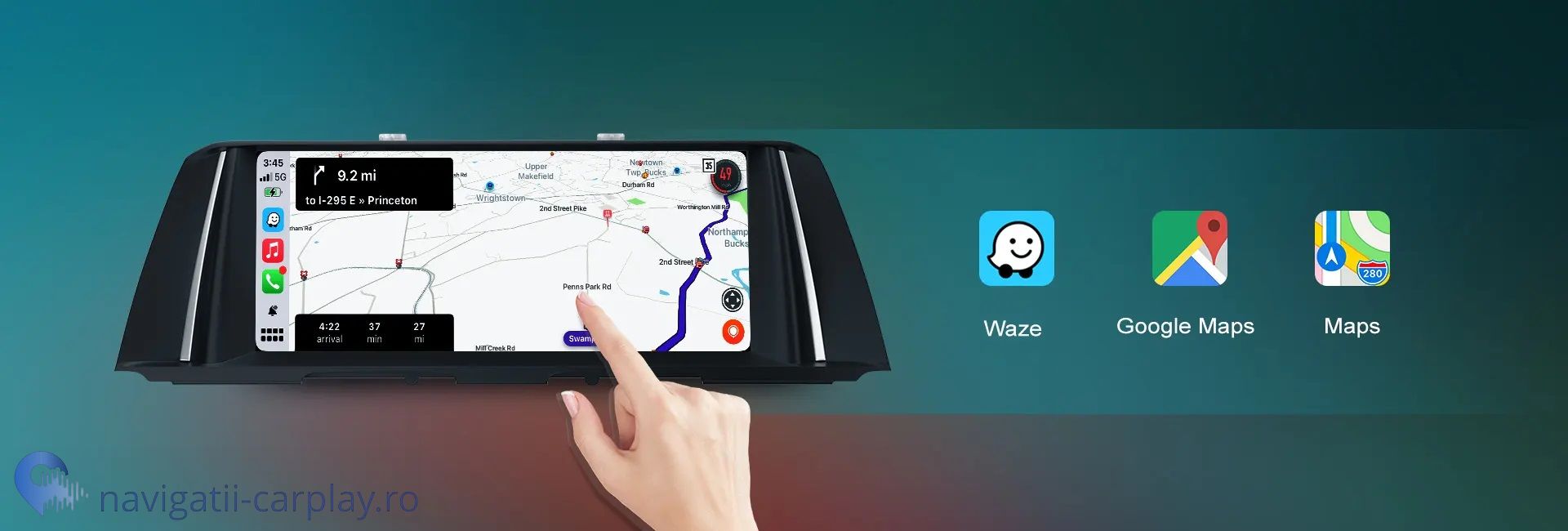 Ecran dedicat cu Apple CarPlay și Android Auto Wireless pentru BMW F10 cu unitate CIC si NBT