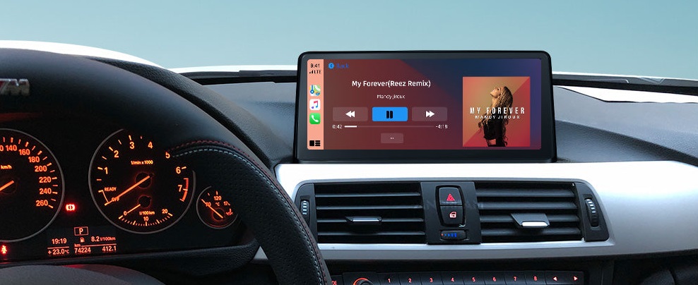 Ecran dedicat cu Apple CarPlay și Android Auto Wireless pentru BMW F30 F31 F34 cu unitate CIC NBT, NBT EVO