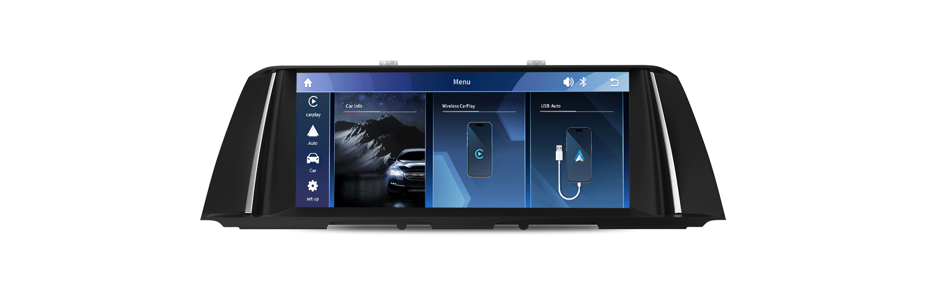 Ecran incastrat dedicat cu Apple CarPlay și Android Auto Wireless pentru BMW F10 cu CIC si NBT