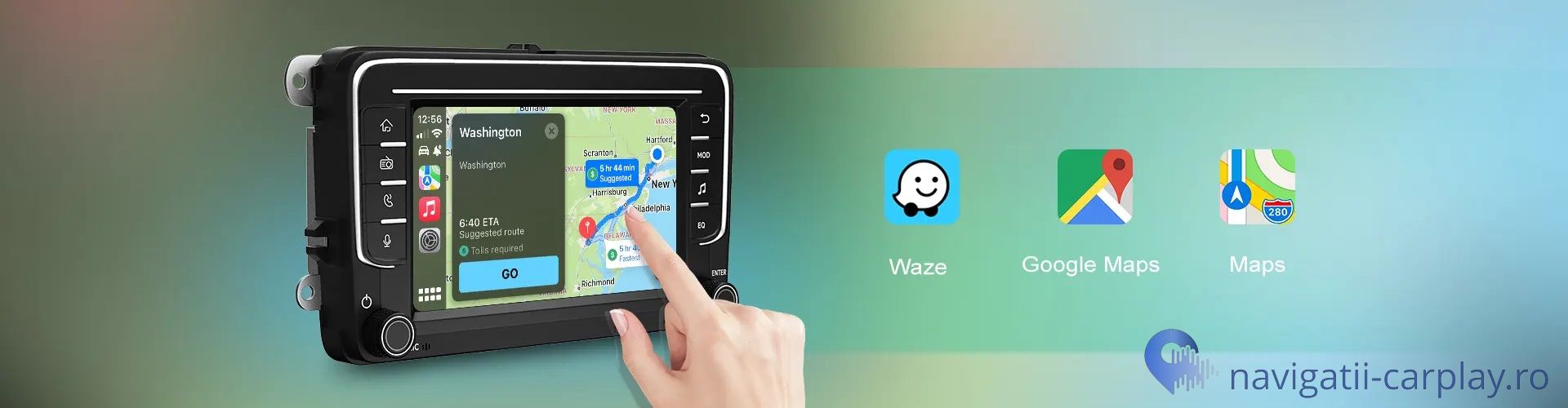 Waze maps Cablaj Ecran dedicat 7inch cu Apple CarPlay și Android Auto Wireless pentru Volkswagen Skoda Seat