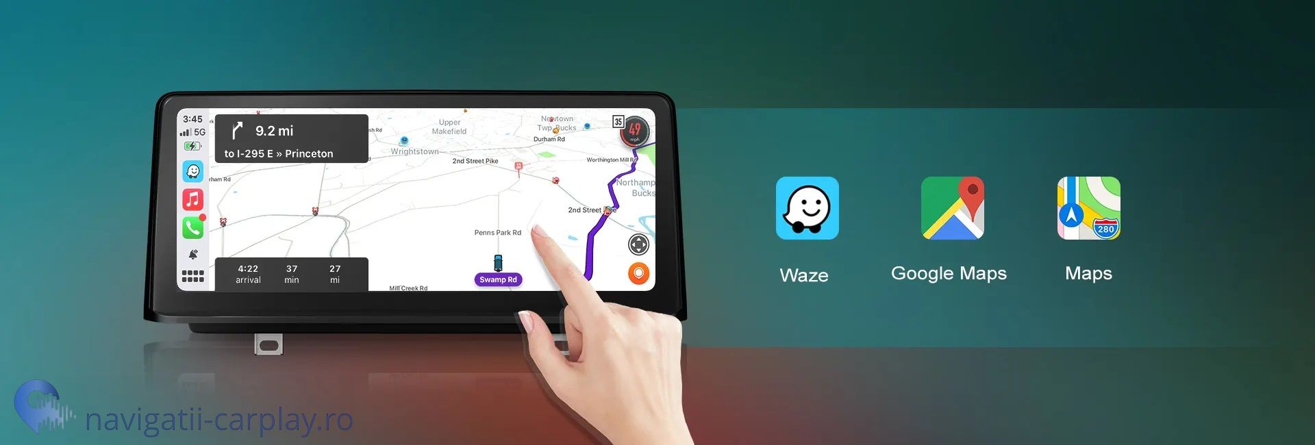 Waze maps Ecran dedicat cu Apple CarPlay și Android Auto Wireless pentru BMW F30 F31 F34 cu unitate CIC NBT sau EVO