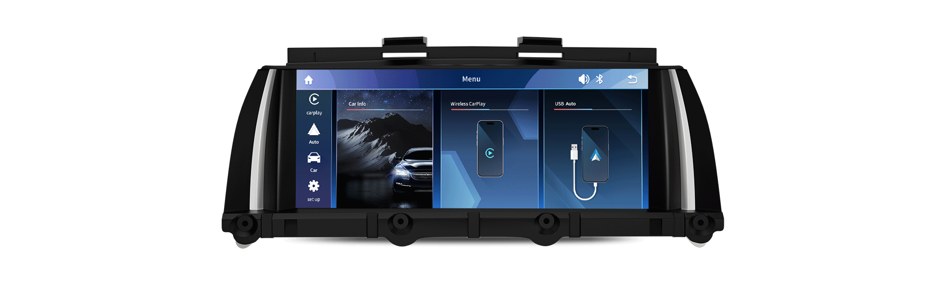 interfata Ecran dedicat cu Apple CarPlay și Android Auto Wireless pentru BMW X3 F25 si X4 F26 cu unitate CIC sau NBT