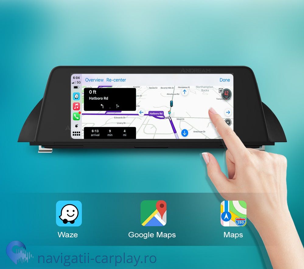 waze Ecran dedicat cu Apple CarPlay și Android Auto Wireless pentru BMW cu unitate CIC si NBT F10
